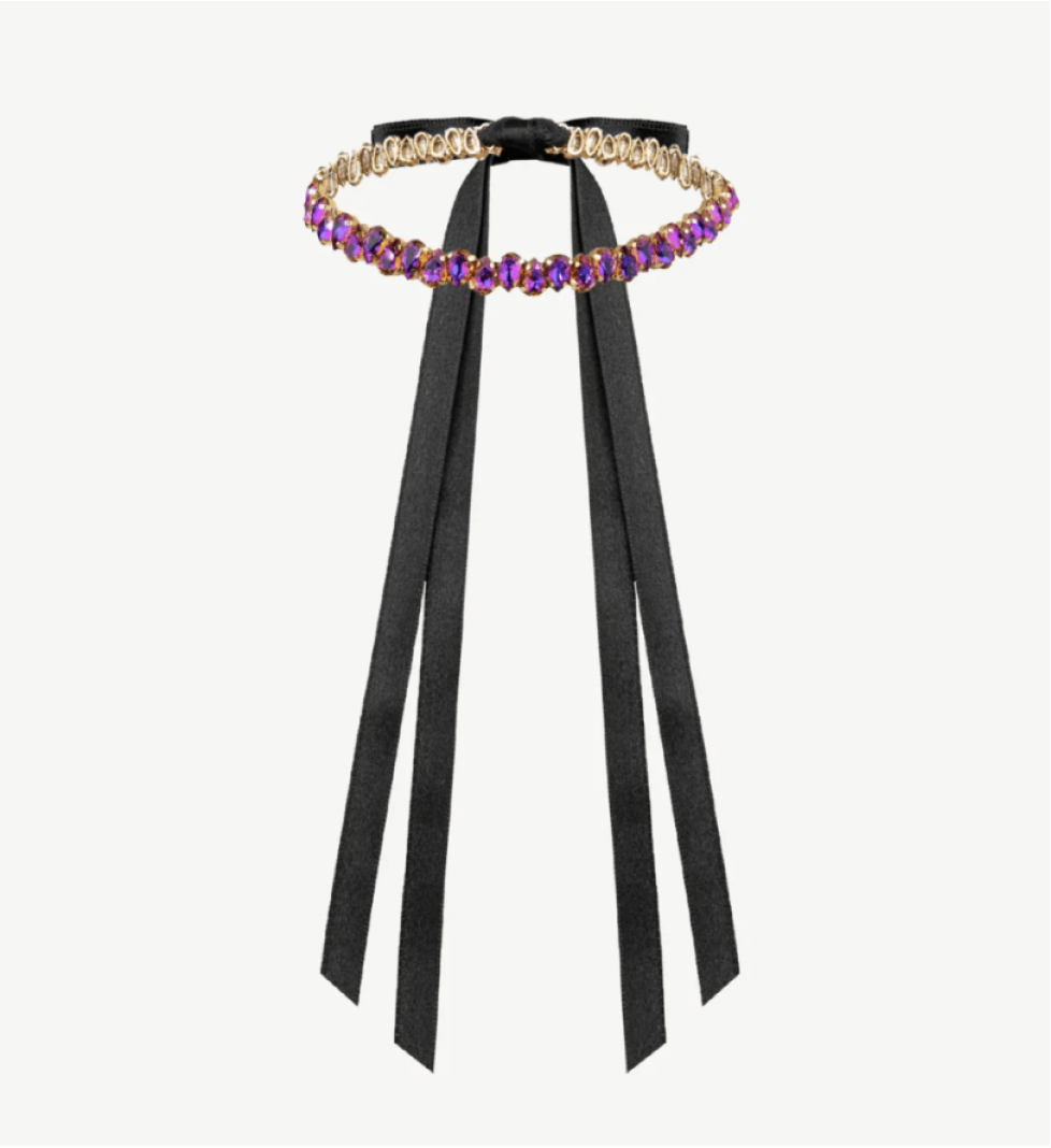 Honch Studio Choker Elaine with rhinestones Violet