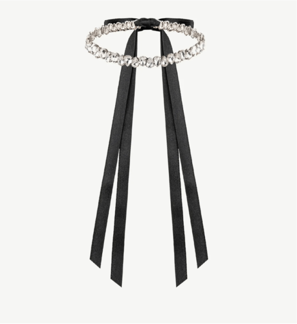 Honch Studio Choker Elaine with rhinestones White