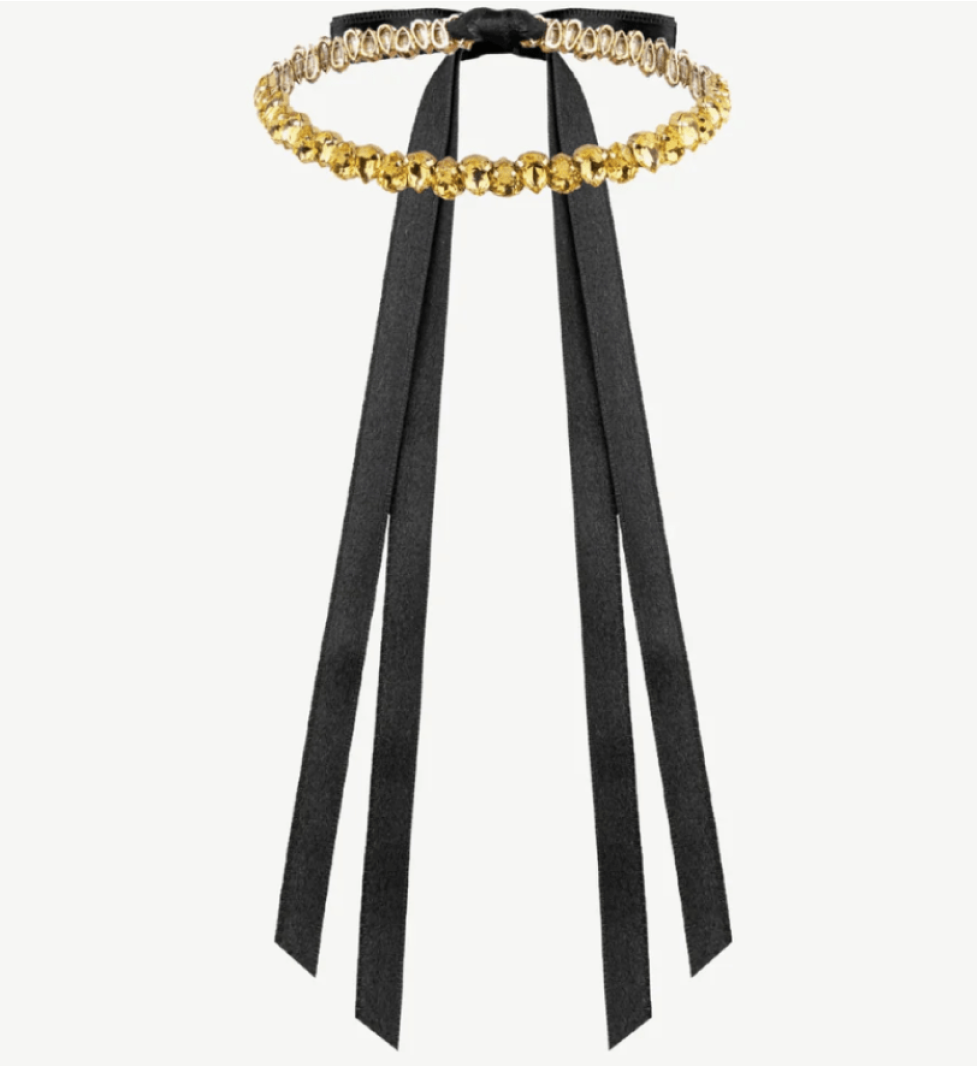 Honch Studio Choker Elaine with rhinestones Yellow
