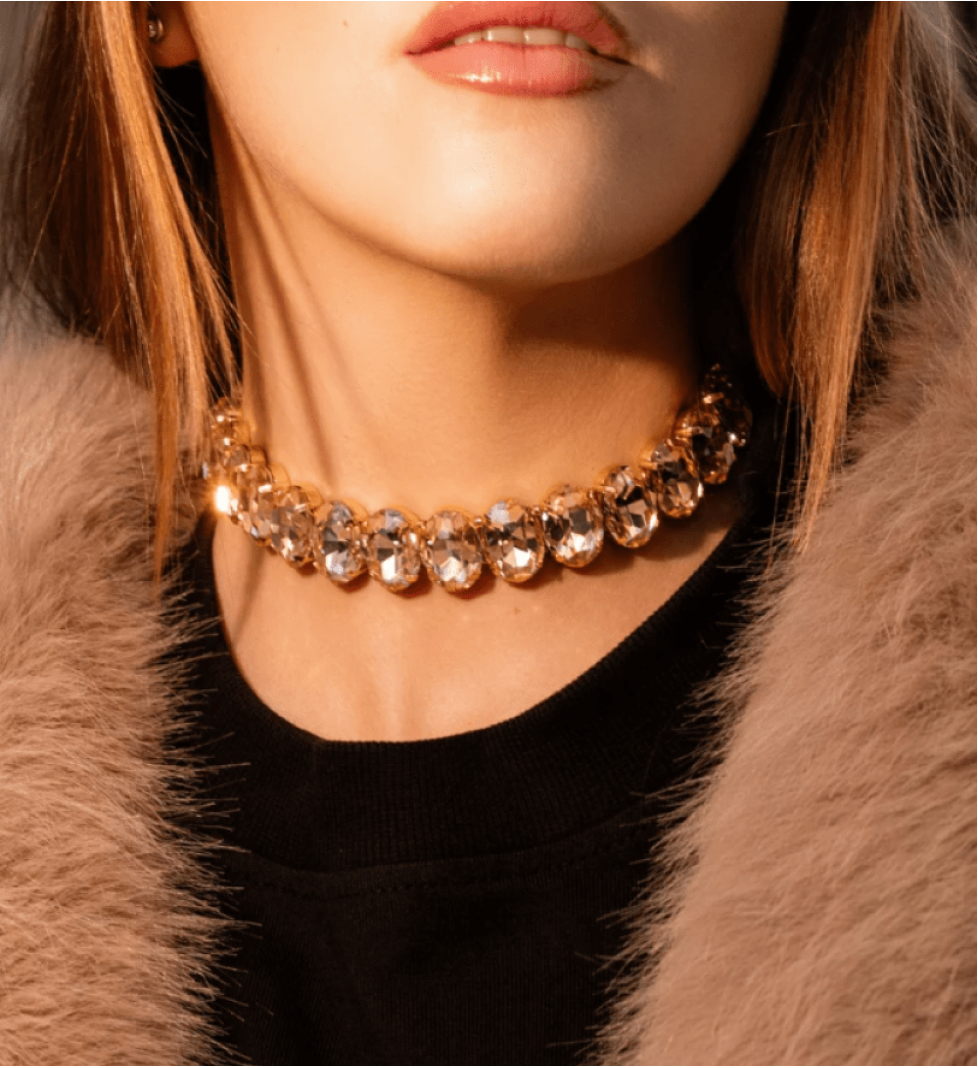 Honch Studio Choker Maeve with rhinestones Golden