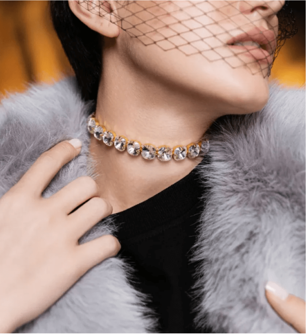 Honch Studio Choker Selena with rhinestones Golden