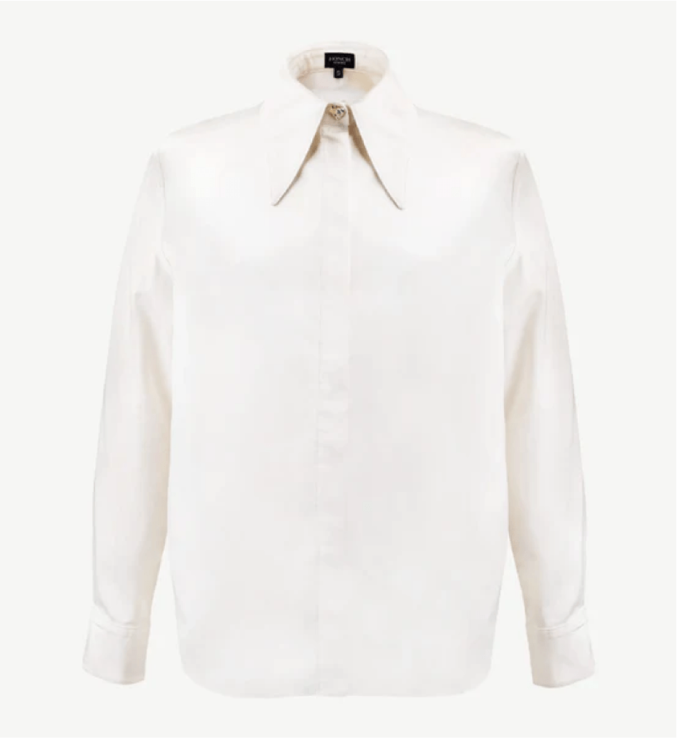Honch Studio Cotton shirt with accent button Milk