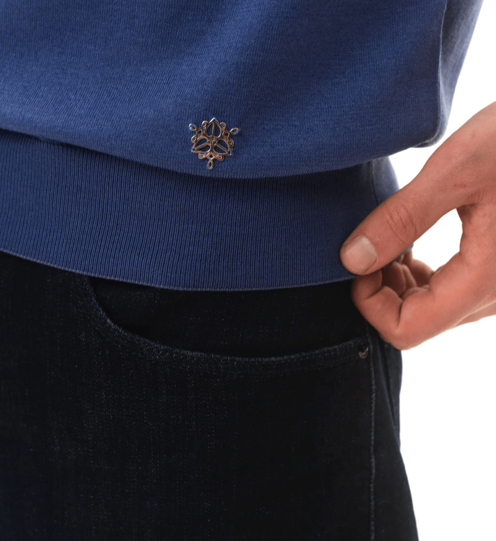 HRECHKO Polo with short sleeves and a button down blue