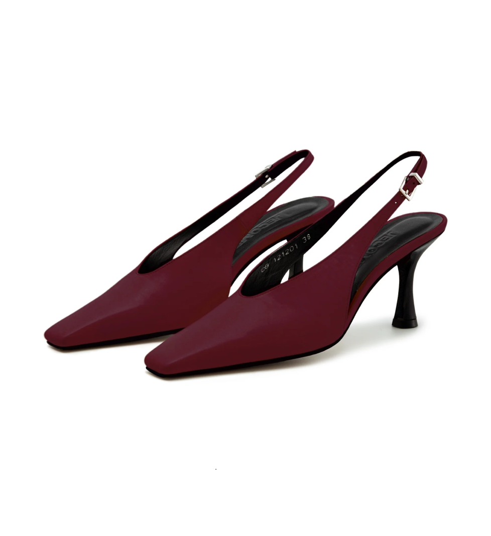 JECOME Ducks slingbacks burgundy
