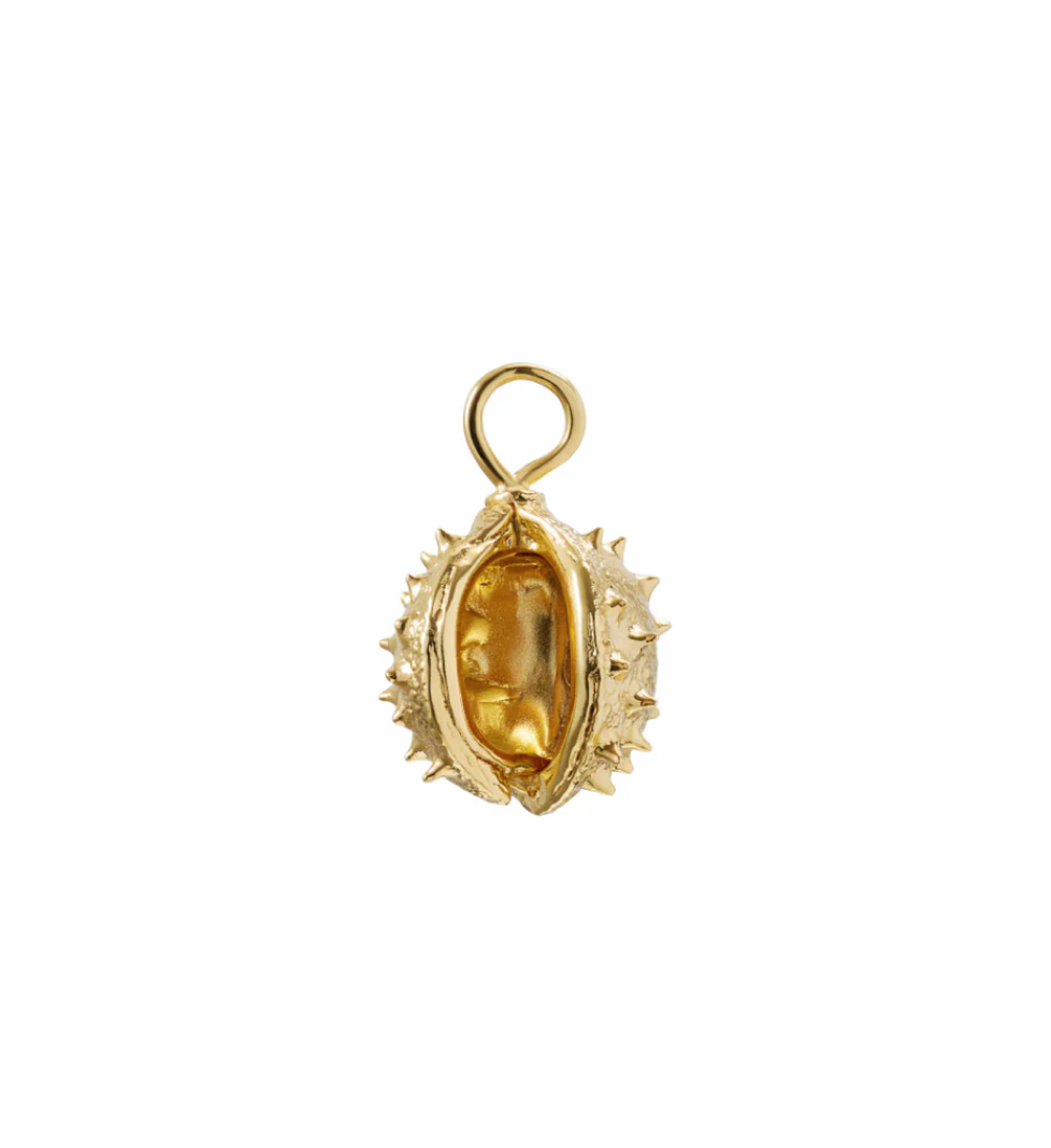 JEWERLY LAB K28 Open Pendant Chestnut in brass plated with 24 karat gold plating / diameter 15 mm