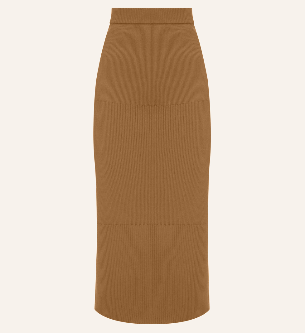Katerina Kvit Knitted beige cotton skirt