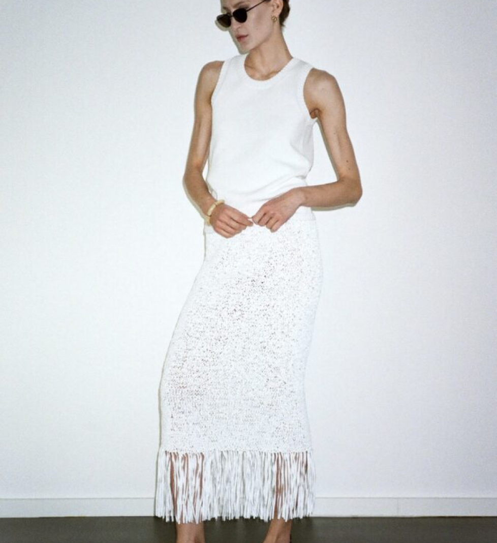 Katerina Kvit Handmade knit skirt white
