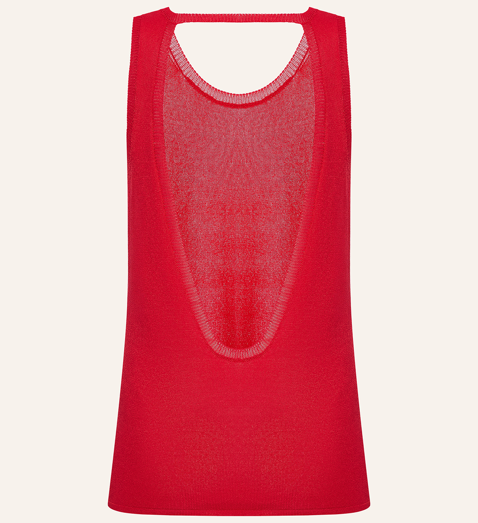 Katerina Kvit knitted T-shirt with open back red