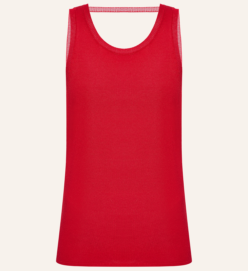 Katerina Kvit knitted T-shirt with open back red