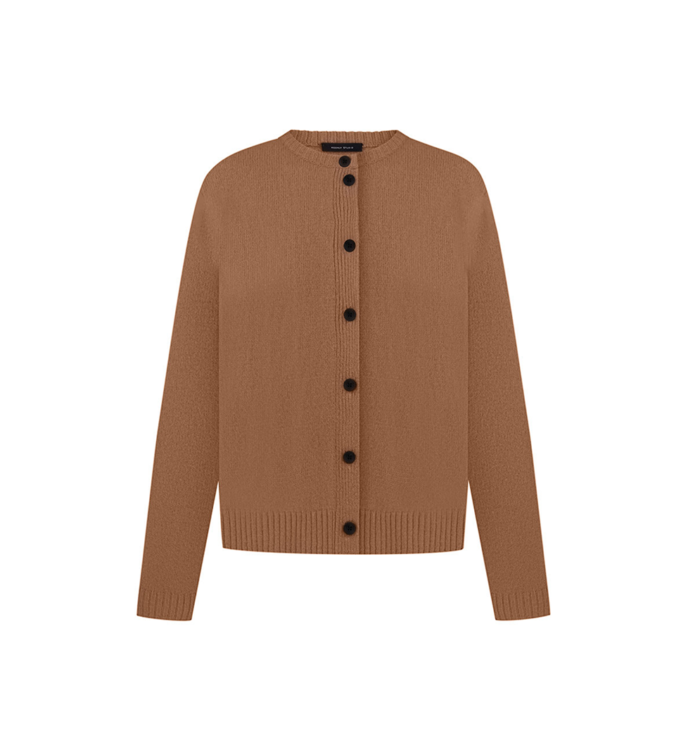 Keenly beige button-down cardigan, extra soft cashmere and wool