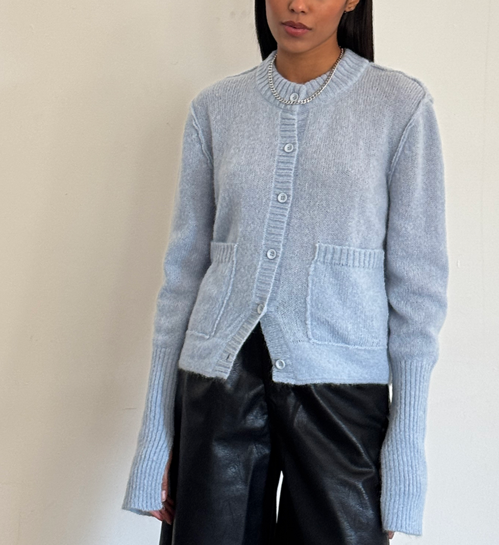 Keenly button-down cardigan in blue