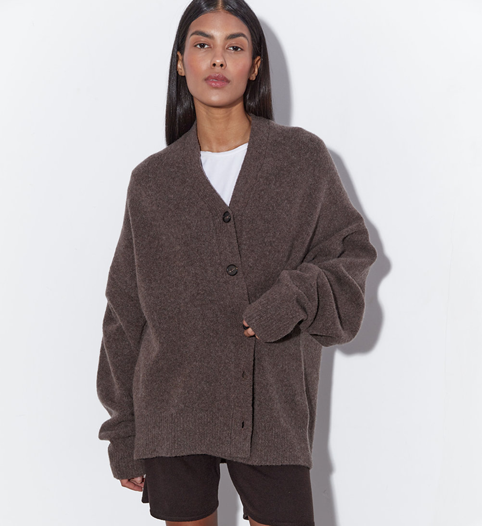 Keenly oversized camel cardigan with buttons