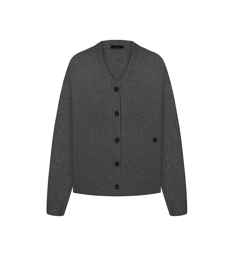 Keenly graphite oversized button-down cardigan
