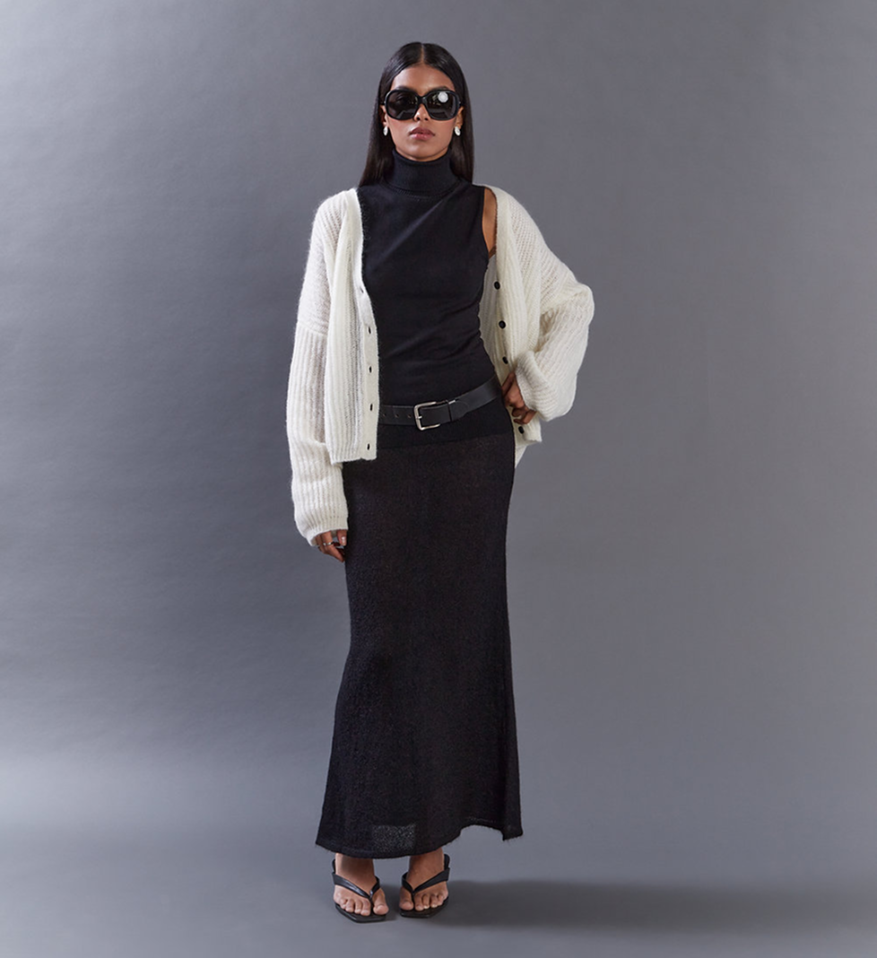 Keenly oversized milk cardigan with buttons
