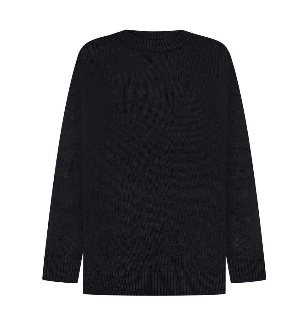 Keenly crew neck jumper with long sleeves black