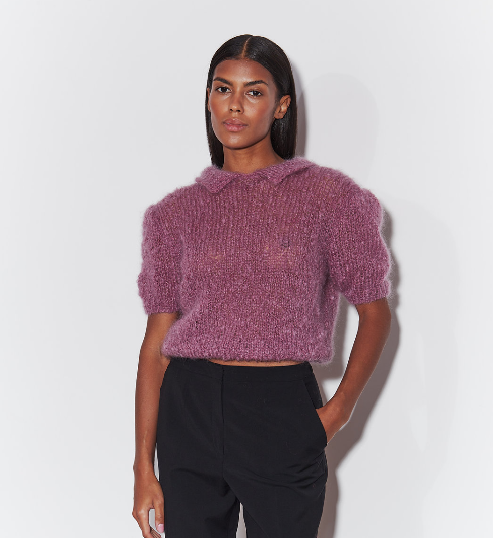 Keenly Polo French mohair handmade purple