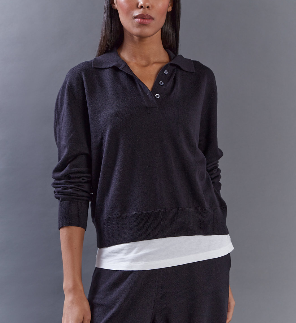 Keenly polo shirt with three-button collar short