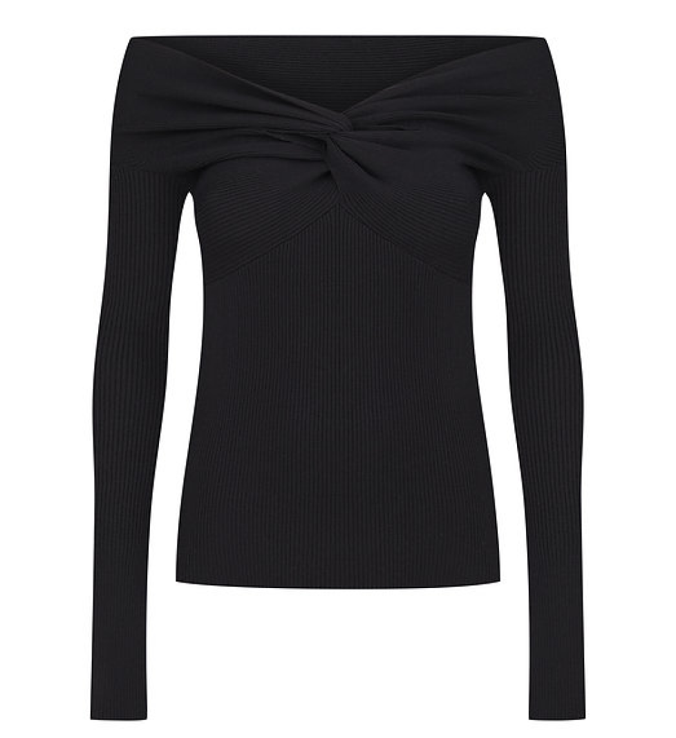 Keenly open shoulder top black