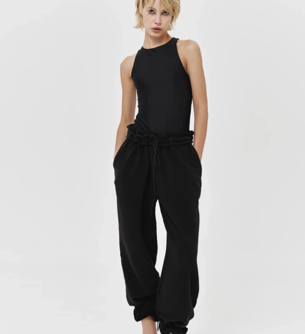 KEEPSTYLE Groove pants with an elastic waistband in black
