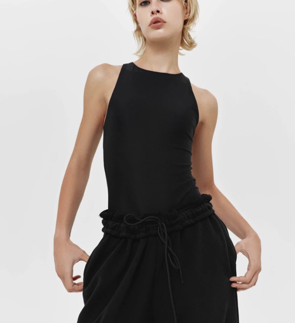 KEEPSTYLE Groove pants with an elastic waistband in black