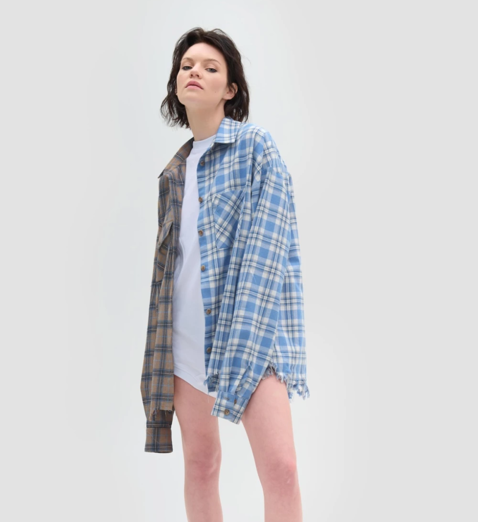 KEEPSTYLE checkered double shirt