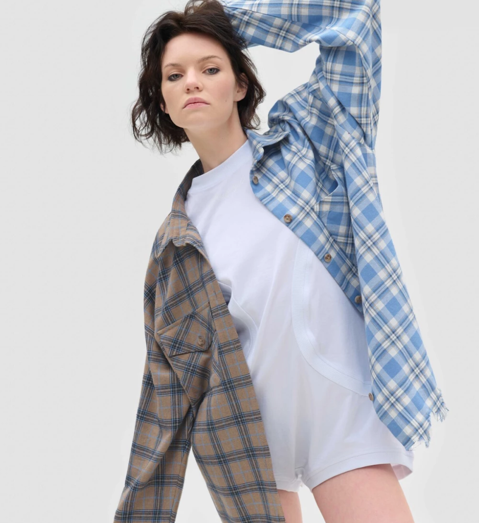 KEEPSTYLE checkered double shirt