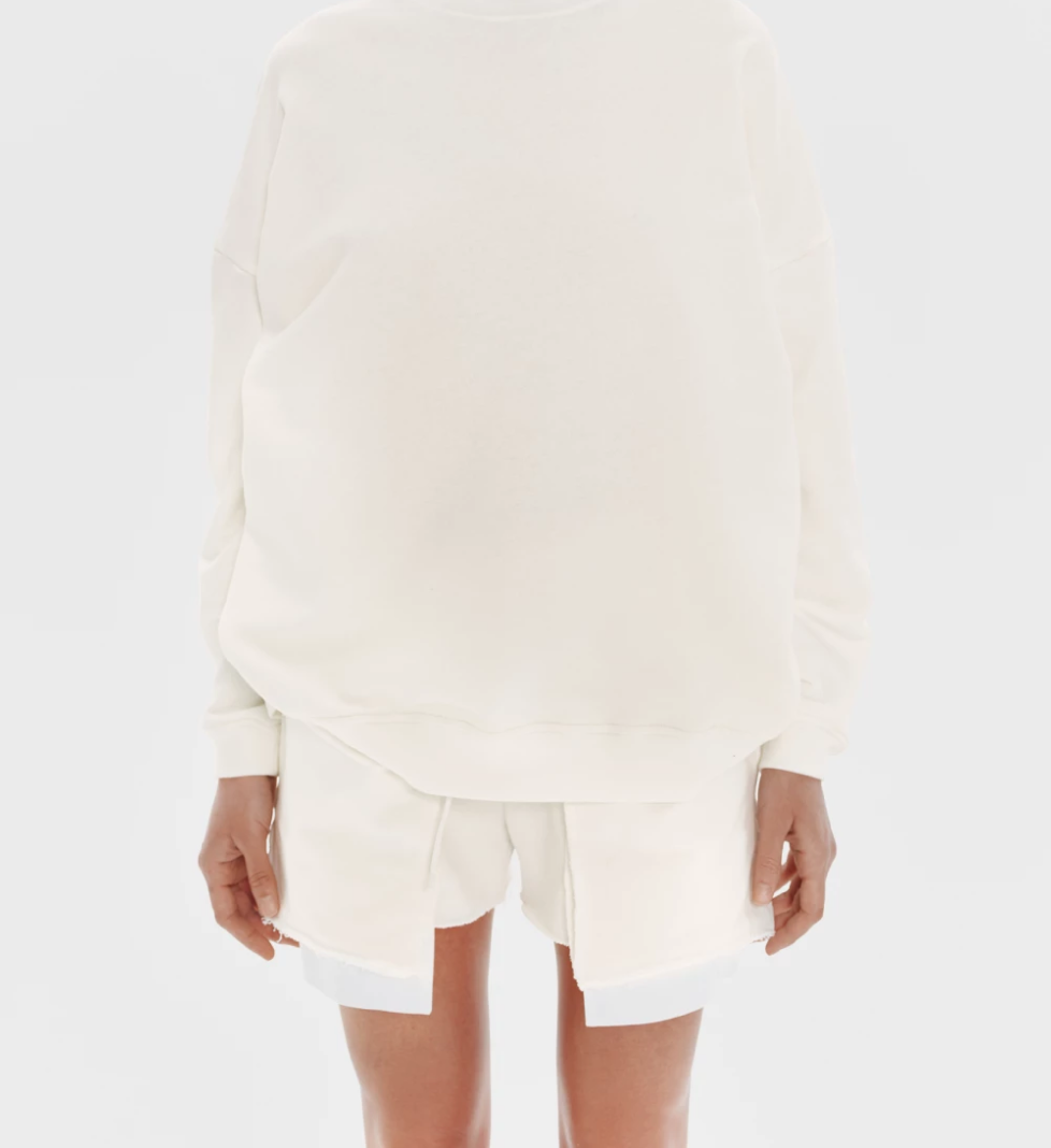 KEEPSTYLE destroyed shorts in milk color