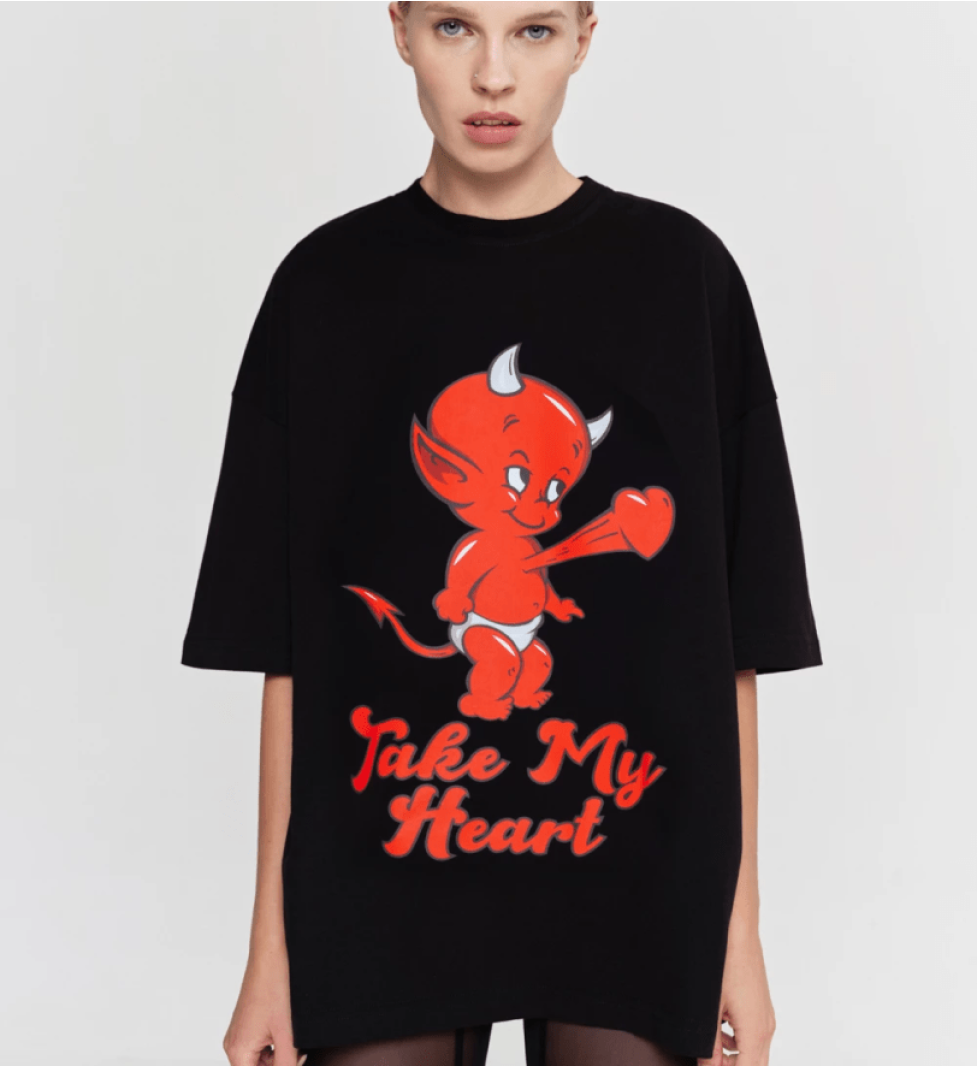 KEEPSTYLE T-shirt Take my heart black