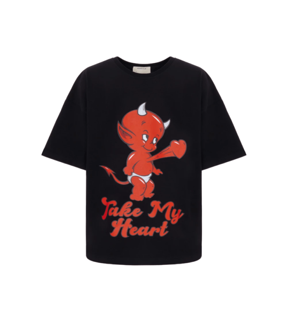 KEEPSTYLE T-shirt Take my heart black