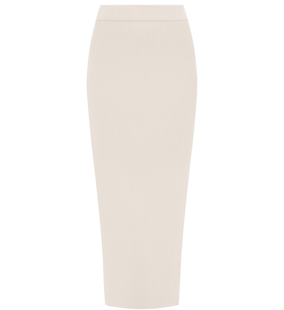 KNITWEAR midi skirt light beige