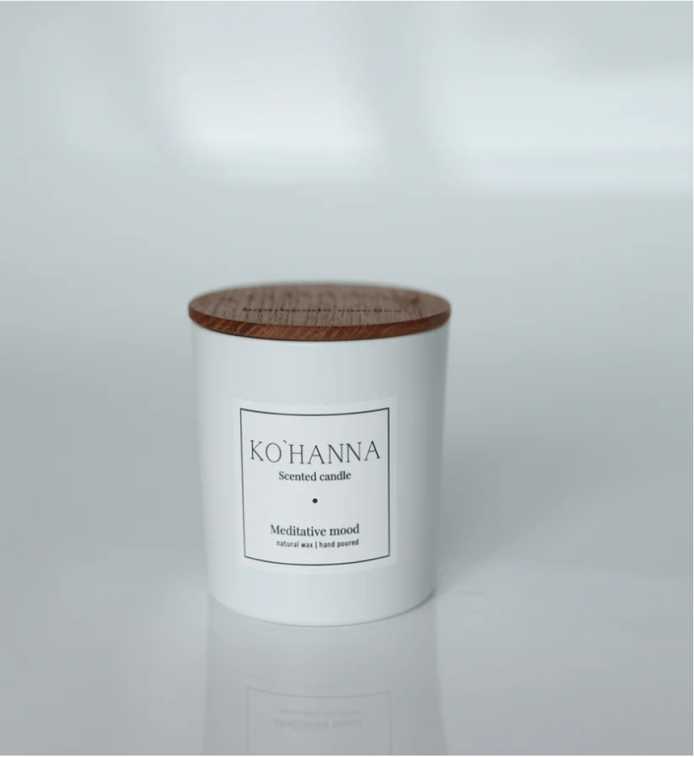 KO'HANNA Handmade Scented Candle CALMING MOOD White Matte