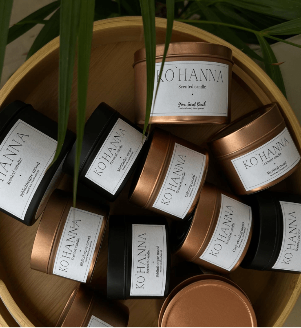 KO'HANNA Handmade Scented Travel Candle CASHMERE MOOD Black