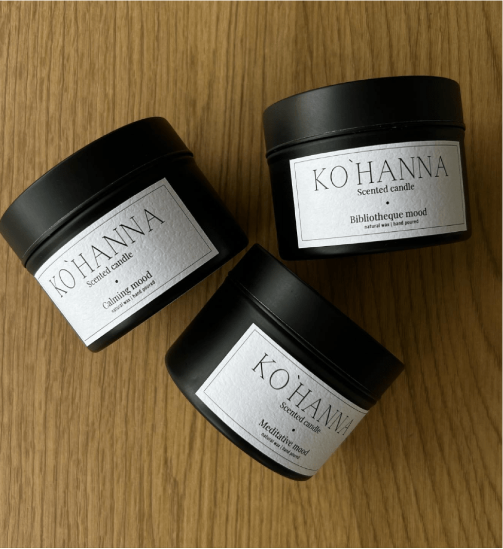 KO'HANNA Handmade Scented Travel Candle LATE NIGHT MOOD Black