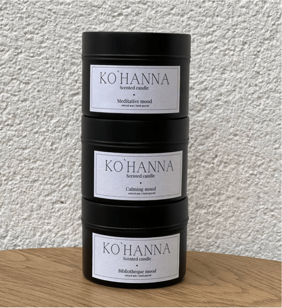 KO'HANNA Handmade Scented Travel Candle MEDITATIVE MOOD Black