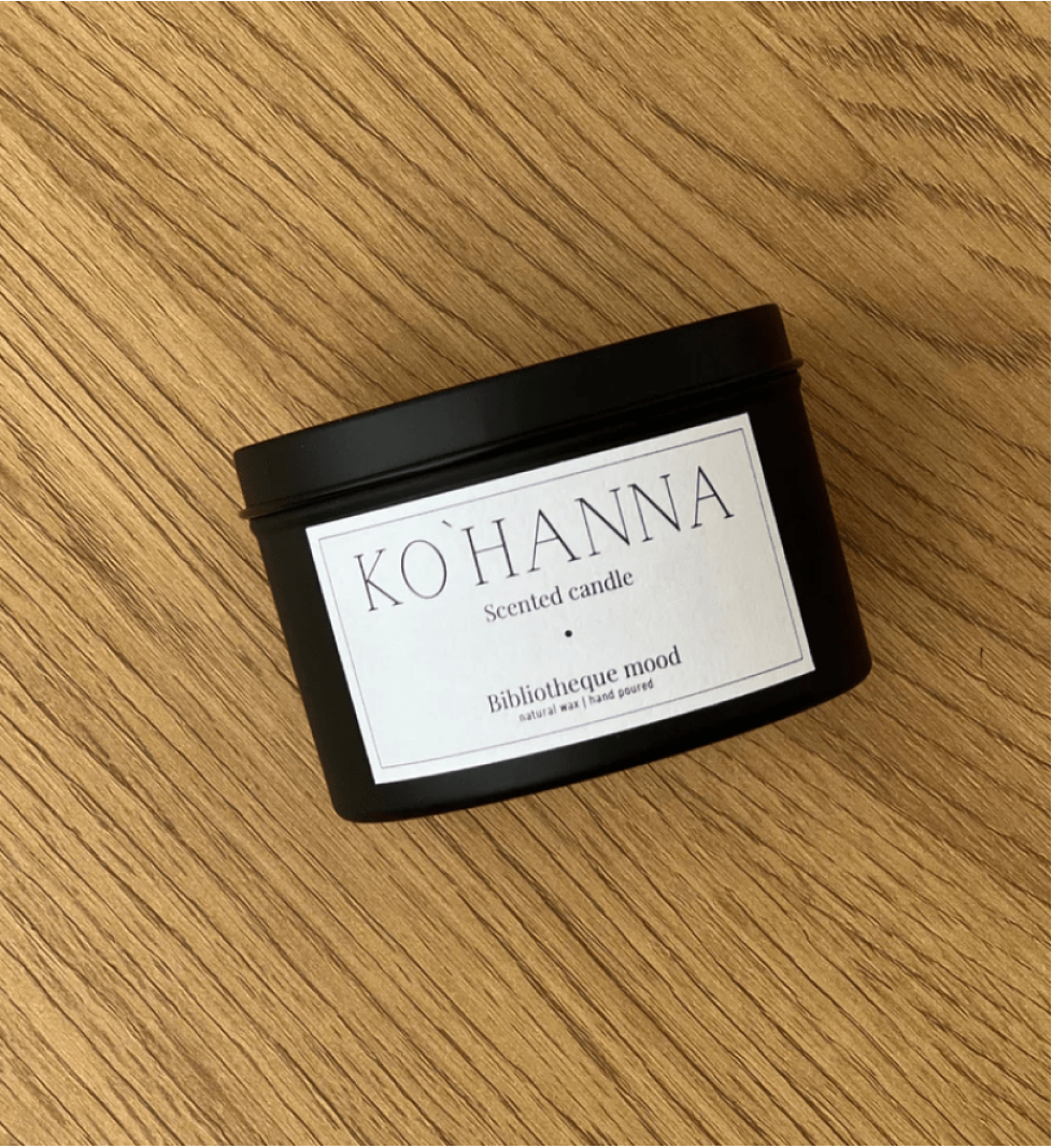 KO'HANNA Handmade Scented Travel Candle SILENT FOREST MOOD Black