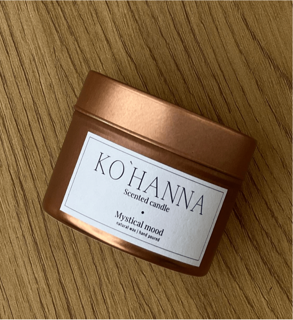 KO'HANNA Handmade Scented Travel Candle MYSTICAL MOOD Gold