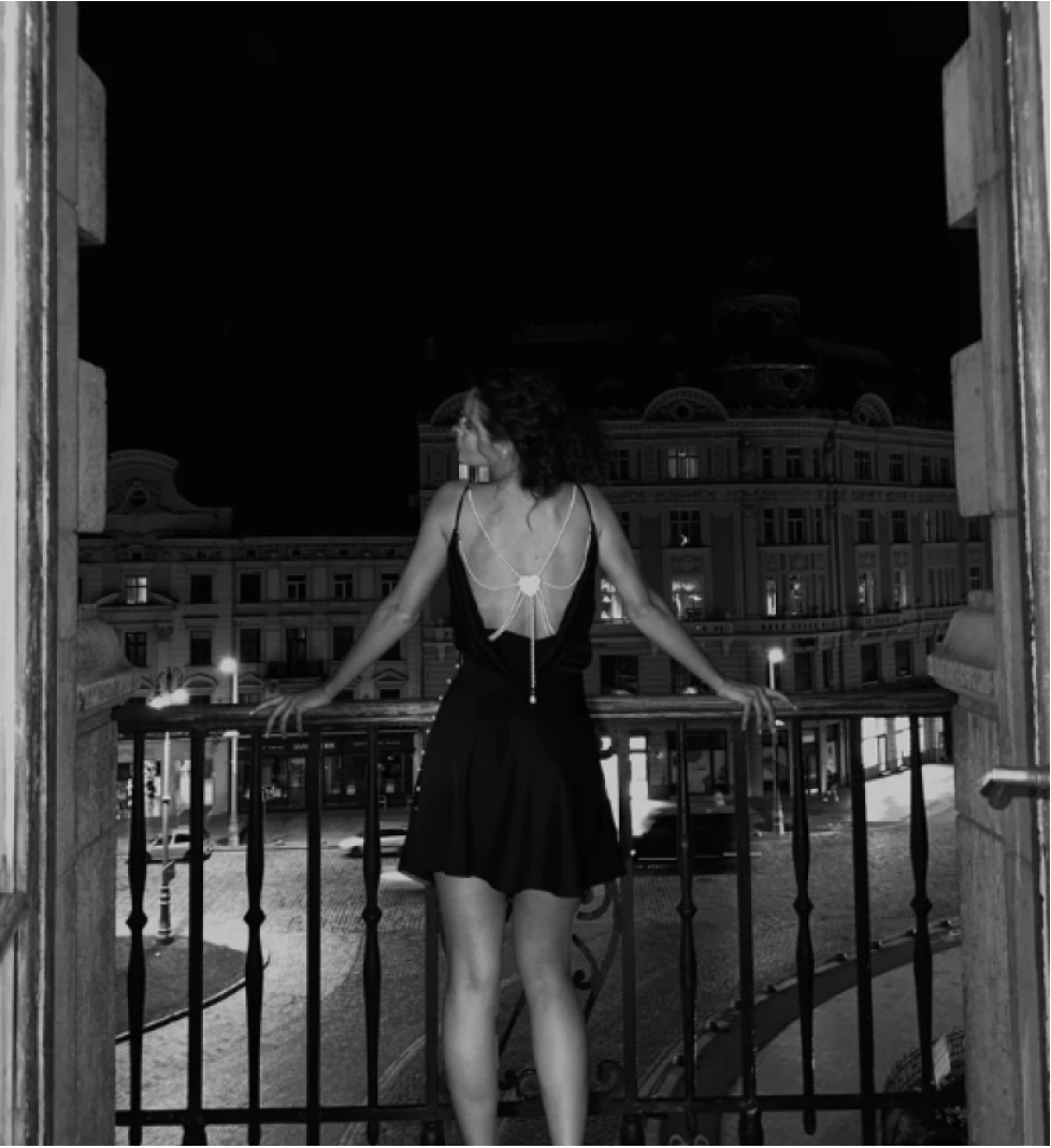 KRISTINA LAPTSO Gothic heart mini dress