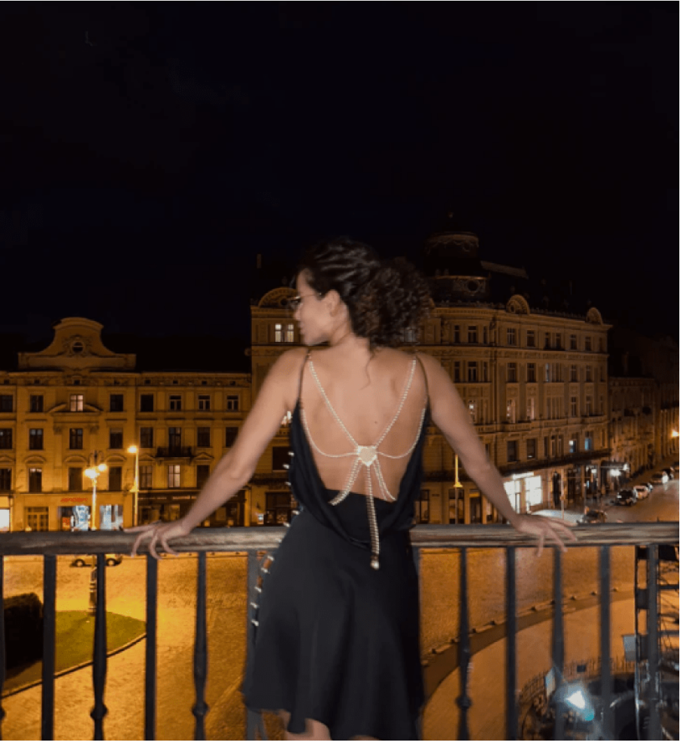 KRISTINA LAPTSO Gothic heart mini dress