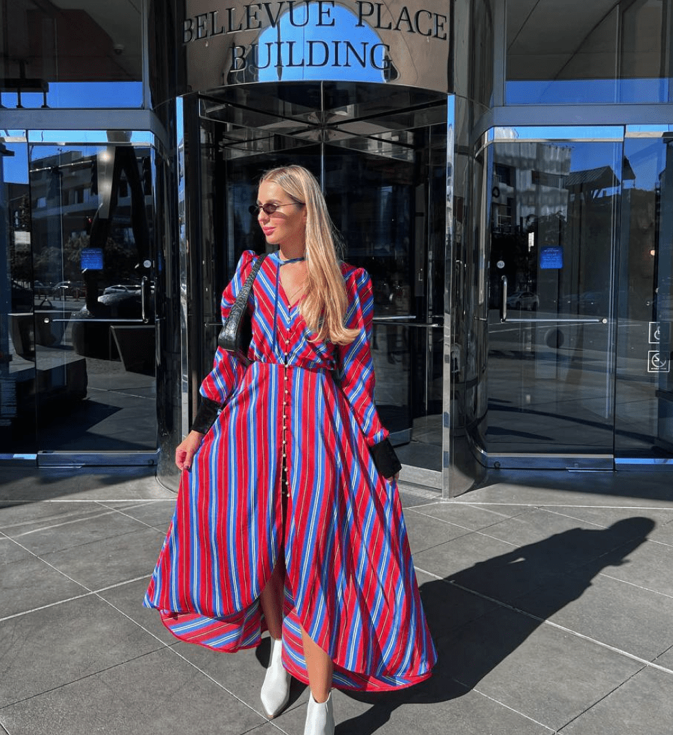 KRISTINA LAPTSO Vibrant striped dress