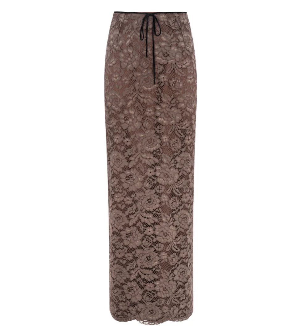 KRISTINA LAPTSO Lace skirt brown