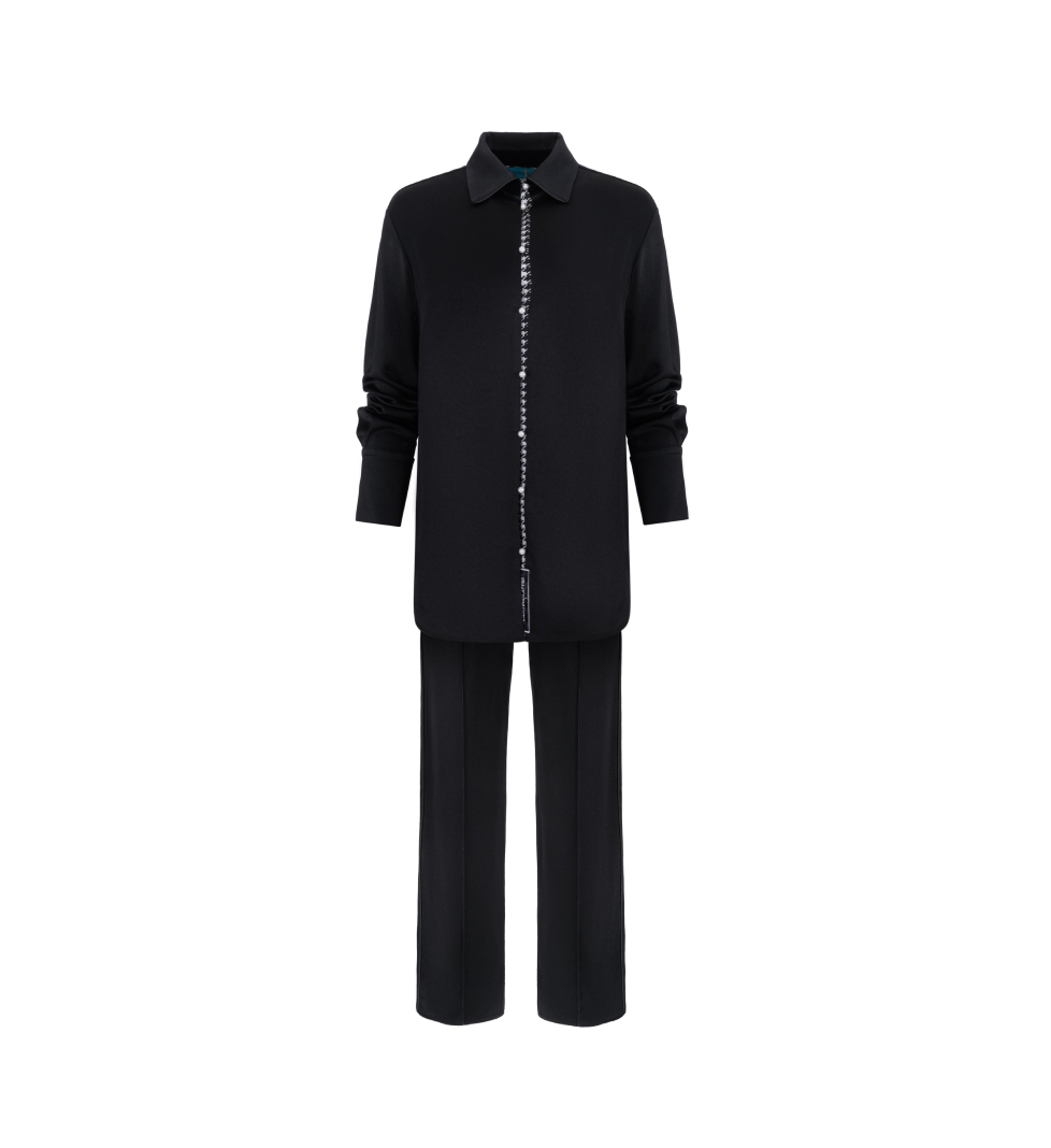 KRISTINA LAPTSO Premium quality black satin suit