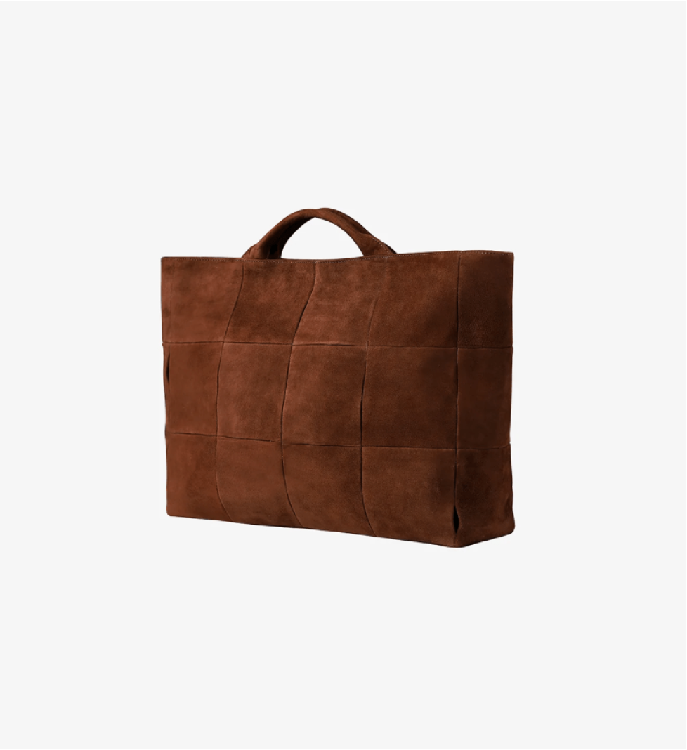 KULAKOVSKY Suede Bag Mosaic Whiskey Brown