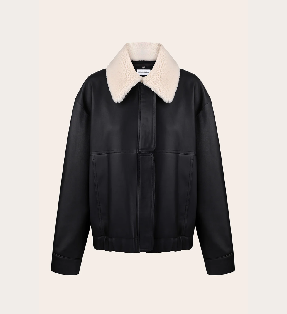 KULAKOVSKY Leather bomber jacket AFFECTION black