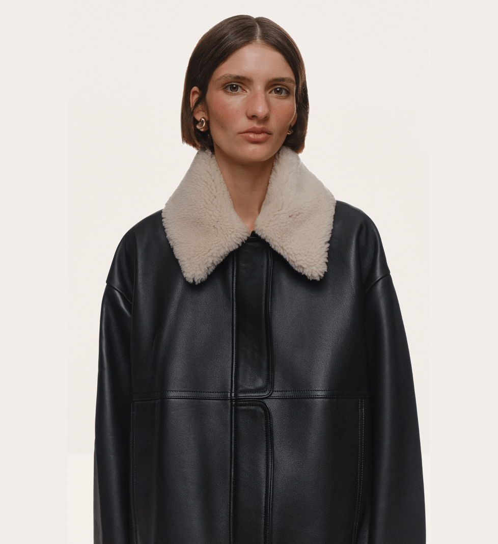 KULAKOVSKY Leather bomber jacket AFFECTION black