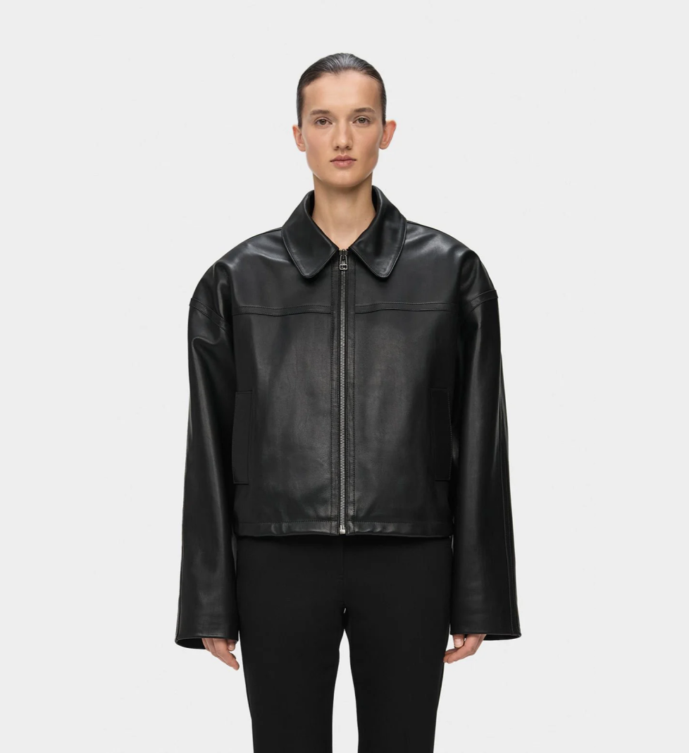 KULAKOVSKY LUCA cropped leather jacket black