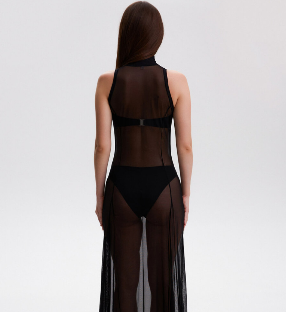 LA MARE Long Black Dress