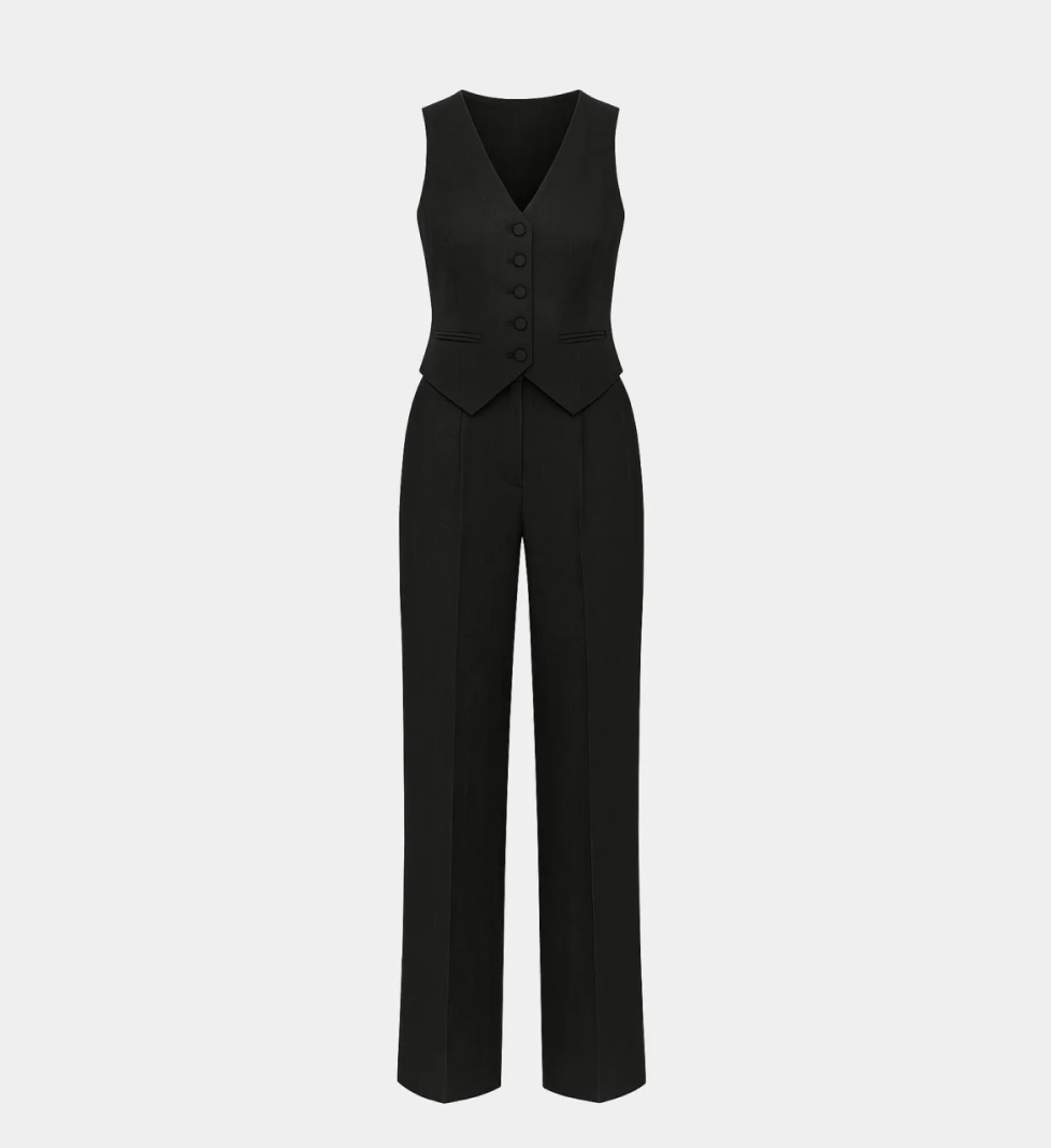 Le Charmie Biarritz linen suit black