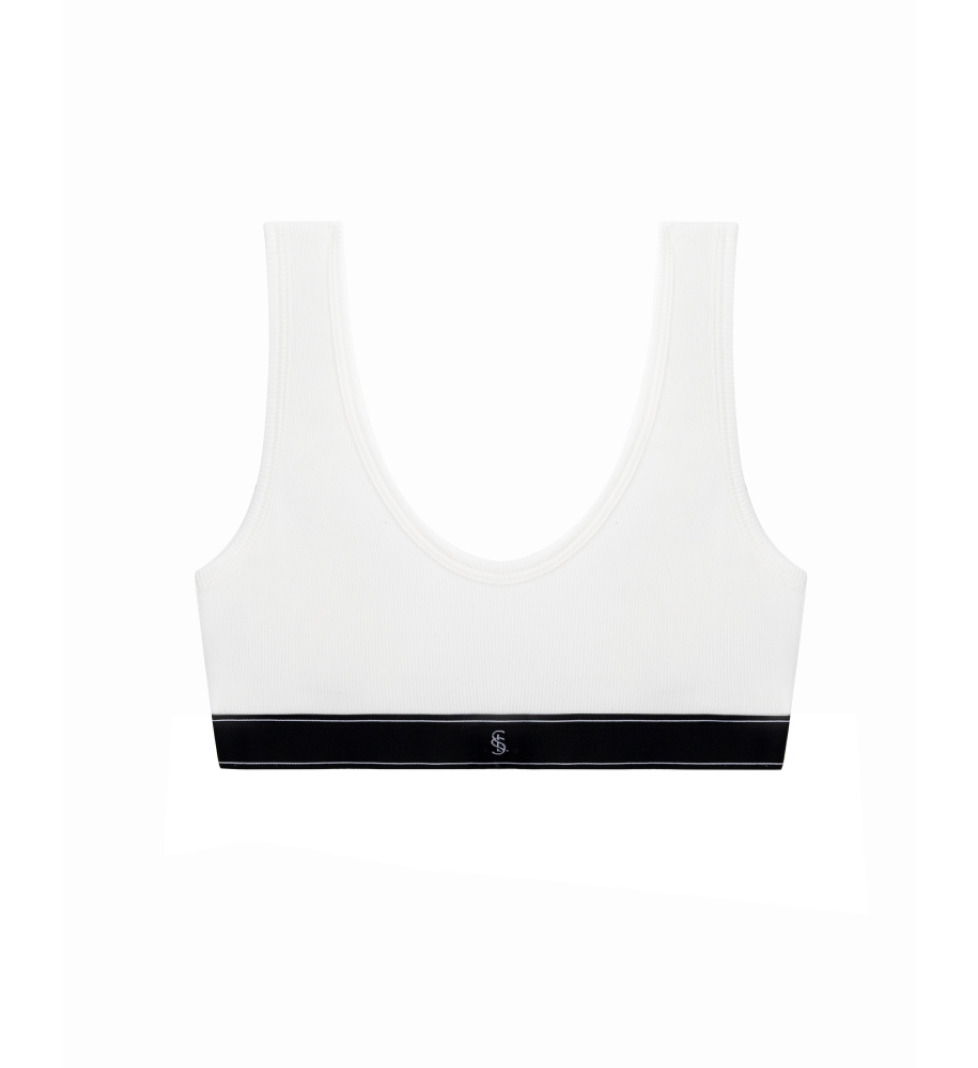 L'essence Studio Ultimate Ribbed White Bralette
