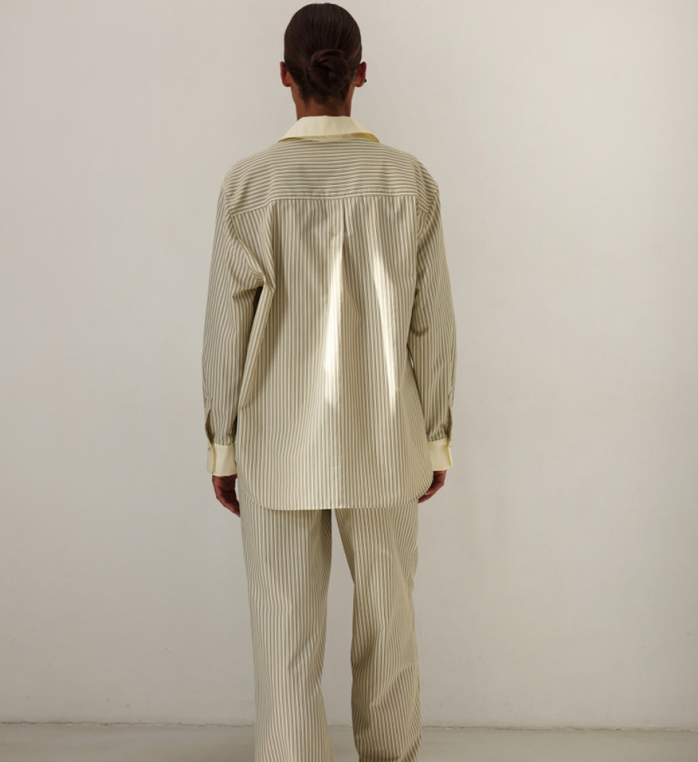 L’essence Studio Pants Vintage Olive Stripe