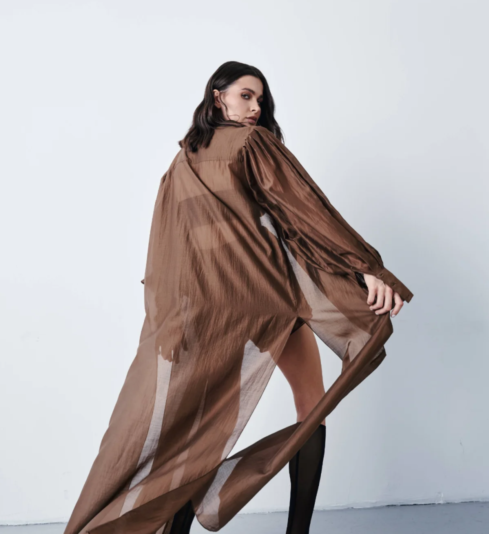 MERISTRUSS batiste shorts translucent brown